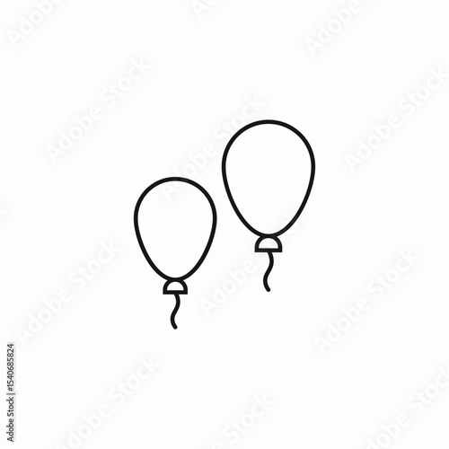 two party balloons icon sign vector