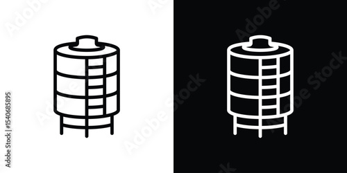 Water tank icon design. simple stroke line vector icon set