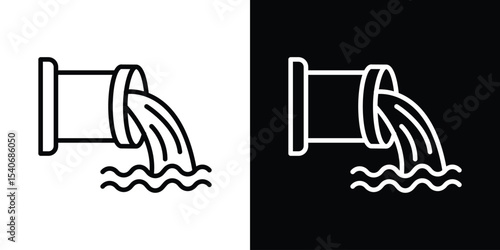 Wastewater icon design. simple stroke line vector icon set