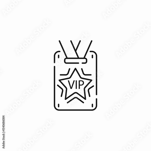 vip access badge icon sign vector