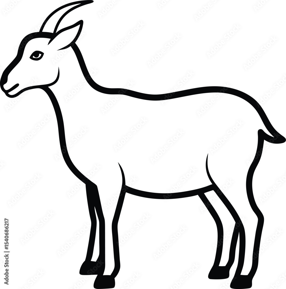Fototapeta premium Goat silhouette vector