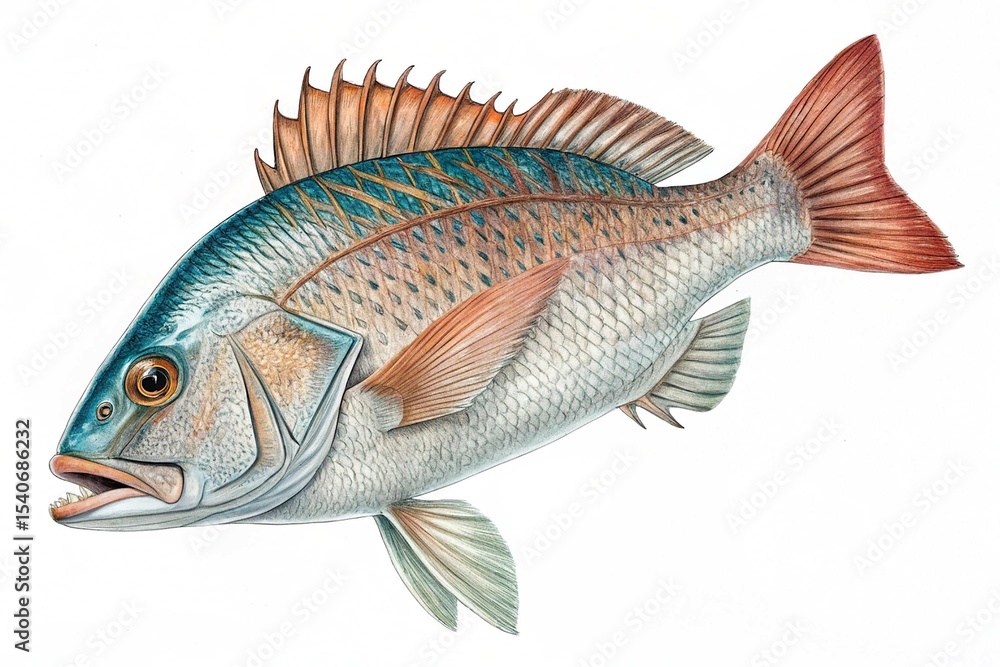 Fototapeta premium A big fish on white background