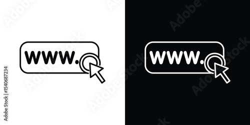 Url icon design. simple stroke line vector icon set