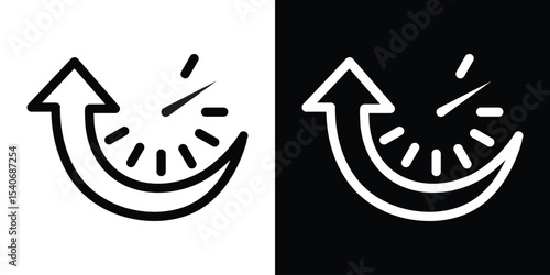 Uptime and downtime icon design. simple stroke line vector icon set