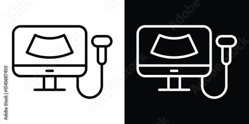 Ultrasonography icon design. simple stroke line vector icon set