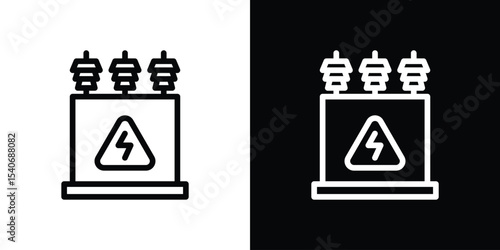 Transformer icon design. simple stroke line vector icon set