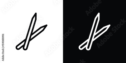 Toothpick icon design. simple stroke line vector icon set