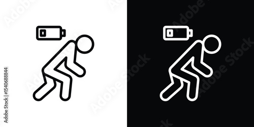 Tired icon design. simple stroke line vector icon set