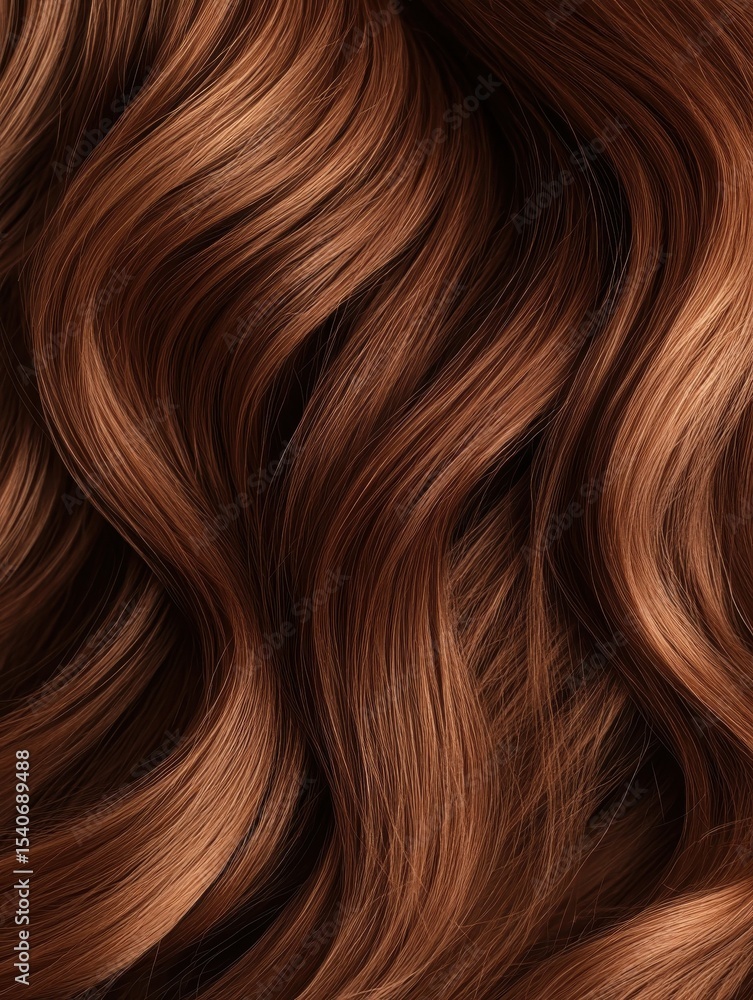 Fototapeta premium Luxurious flowing chestnut brown hair texture background