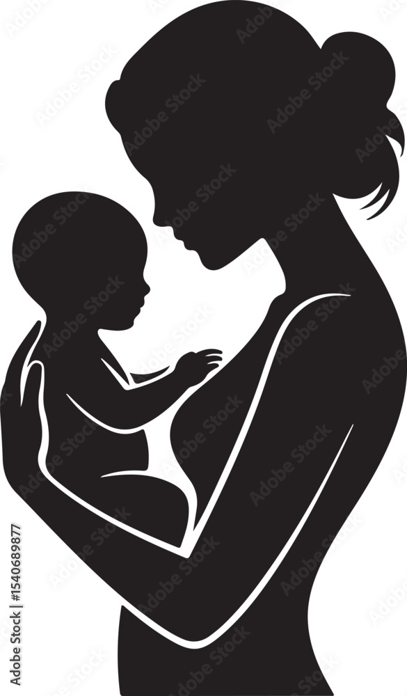 Woman holding baby vector illustration Woman holding baby vector illustration