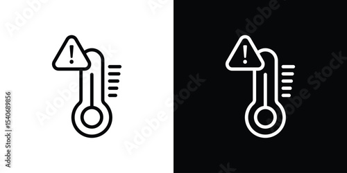 Temperature warning sign icon design. simple stroke line vector icon set
