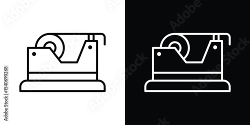 Tape dispenser icon design. simple stroke line vector icon set
