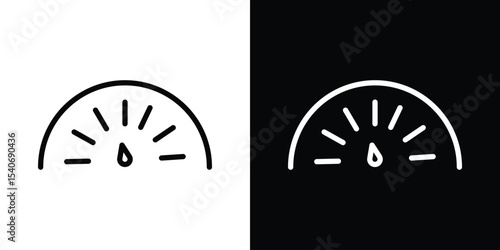Tachometer icon design. simple stroke line vector icon set