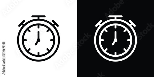 Stopwatch icon design. simple stroke line vector icon set