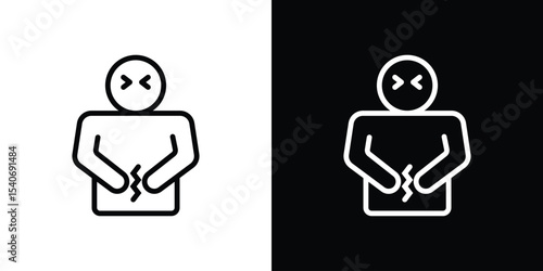 Stomachache icon design. simple stroke line vector icon set
