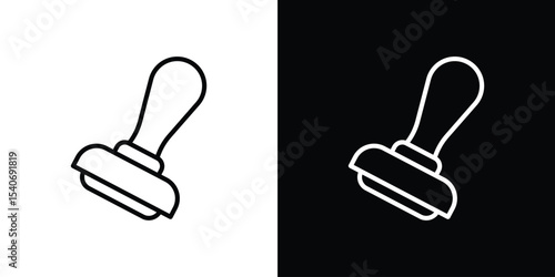 Stamp icon design. simple stroke line vector icon set