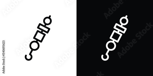 Skewer icon design. simple stroke line vector icon set