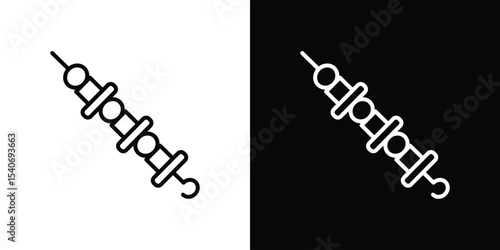 Skewer icon design. simple stroke line vector icon set