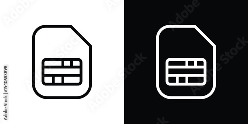Sim card icon design. simple stroke line vector icon set
