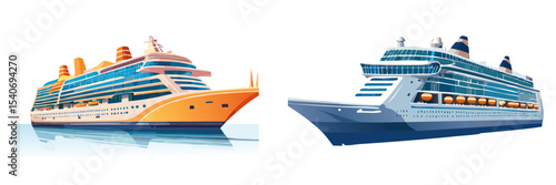 Wallpaper Mural cruise ship in the sea vector graphic luxury line design Torontodigital.ca