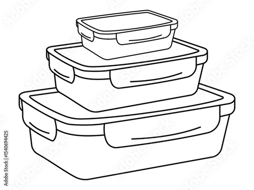 Air tight Lunchbox, tiffin box vector symbol design. Food container icon vector design. Silhouette of Food storage containers outline icon. Vector illustration.