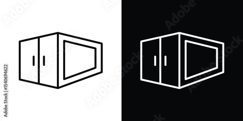 Shipping Container icon design. simple stroke line vector icon set