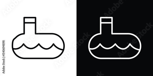 Sewerage tank icon design. simple stroke line vector icon set