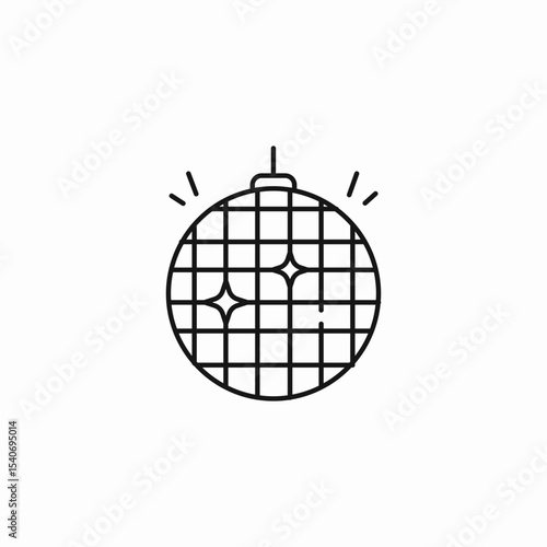 disco ball mirrorball icon sign vector
