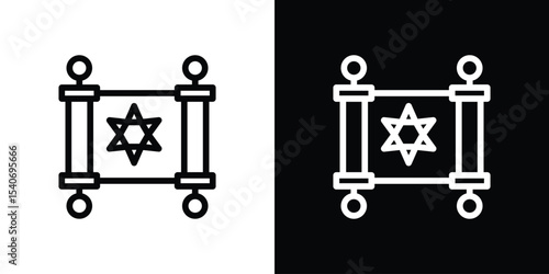 Scroll Torah icon design. simple stroke line vector icon set