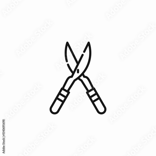 garden hedge shears icon sign vector