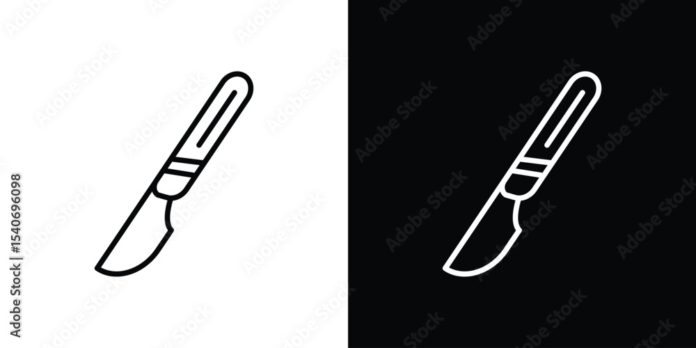 Obraz premium Scalpel icon design. simple stroke line vector icon set