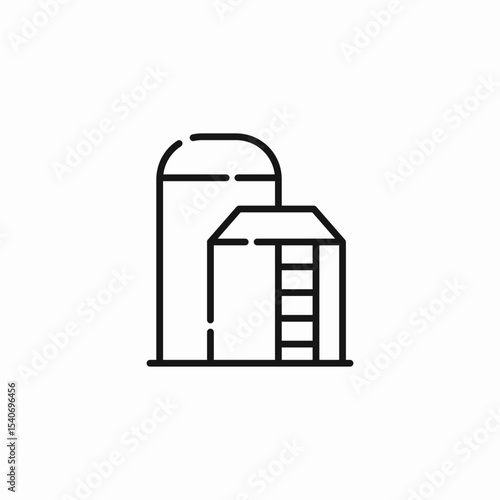 industrial silo building icon sign vector