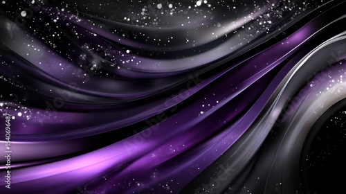 Aurora inspired background, marbled, black, dark, purple and black, silver highlights