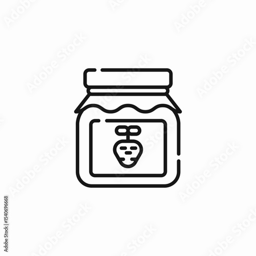 jar strawberry jam icon sign vector