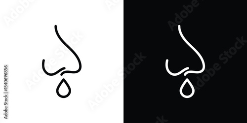 Runny nose icon design. simple stroke line vector icon set