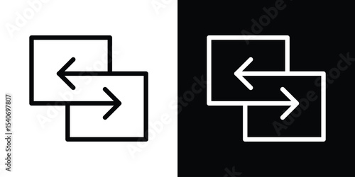 Replace icon design. simple stroke line vector icon set
