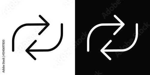 Replace icon design. simple stroke line vector icon set