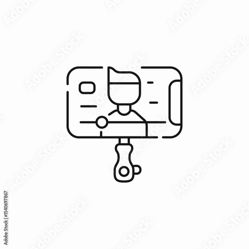 selfie stick video icon sign vector