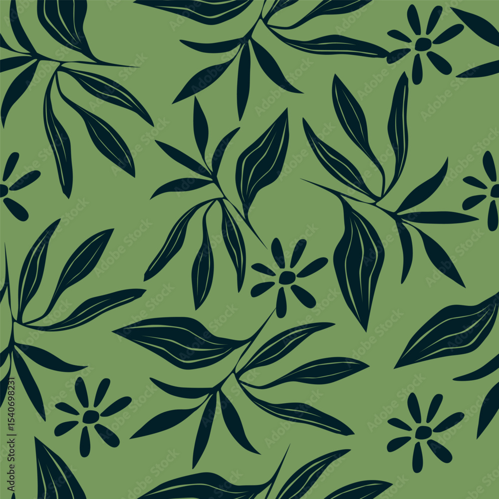 Elegant seamless floral pattern with fall flowers. Repeatable botanical background. Flat vector illustration Elegant seamless floral pattern with fall flowers. Repeatable botanical background. Flat vector illustration