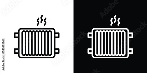 Radiator icon design. simple stroke line vector icon set