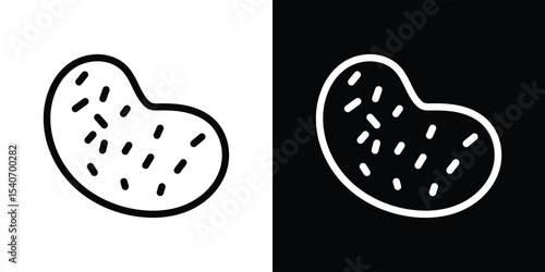 Potato icon design. simple stroke line vector icon set
