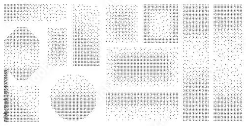 Disintegration pixel effect illustration. Vector rectangle elements