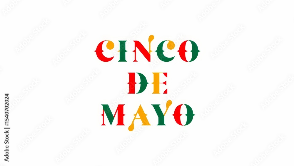 Cinco de Mayo with colourful text. Cinco de Mayo with colourful text.