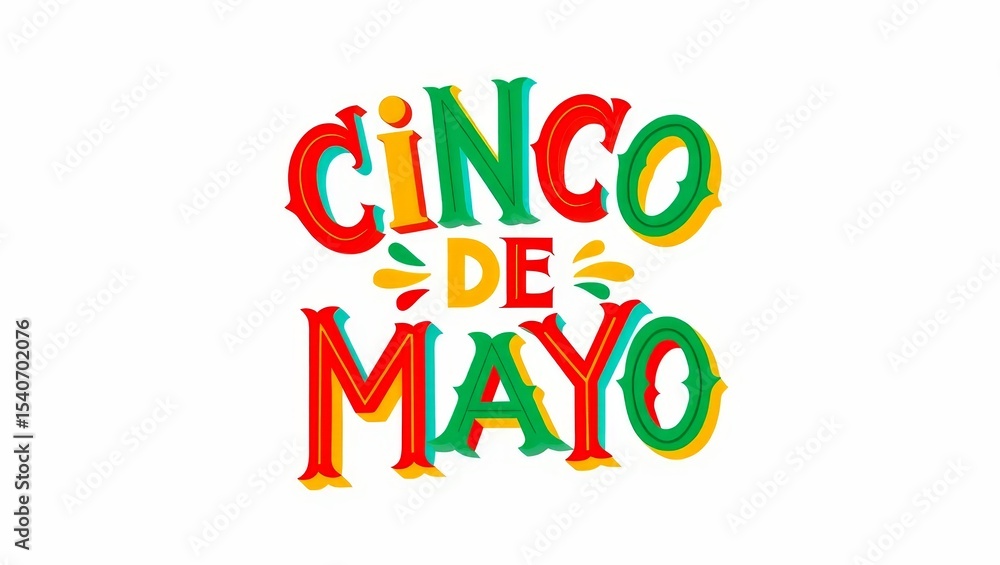 Cinco de Mayo with colourful text. Cinco de Mayo with colourful text.
