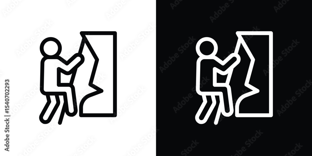 Fototapeta premium People Climbing icon design. simple stroke line vector icon set