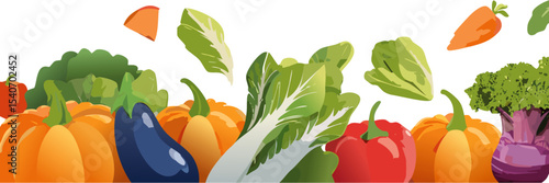 vegetable falling vector food graphic icon design