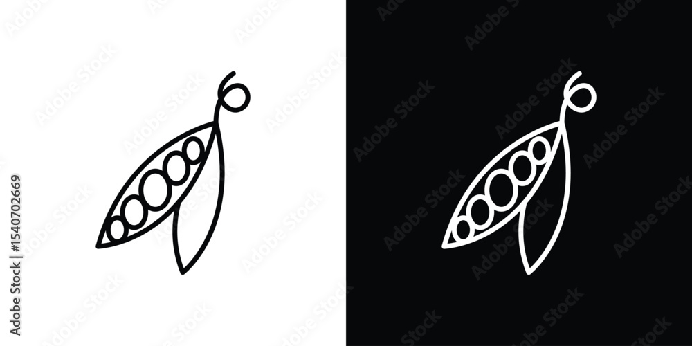 Fototapeta premium Peapod icon design. simple stroke line vector icon set