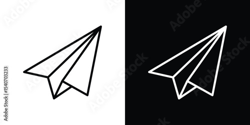 Paper plane icon design. simple stroke line vector icon set