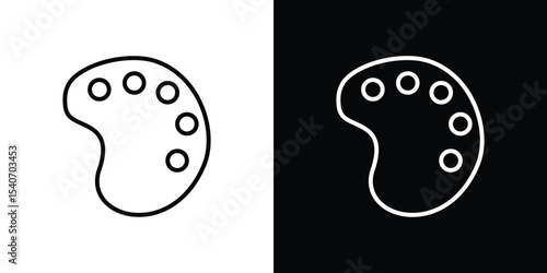 Palette icon design. simple stroke line vector icon set