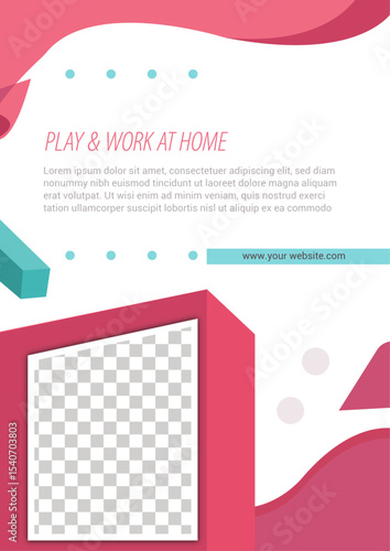 Modern Home Workspace With Playful Elements And Mockup